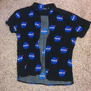 Black Chemistry Button Up w/ NASA Logos (M)